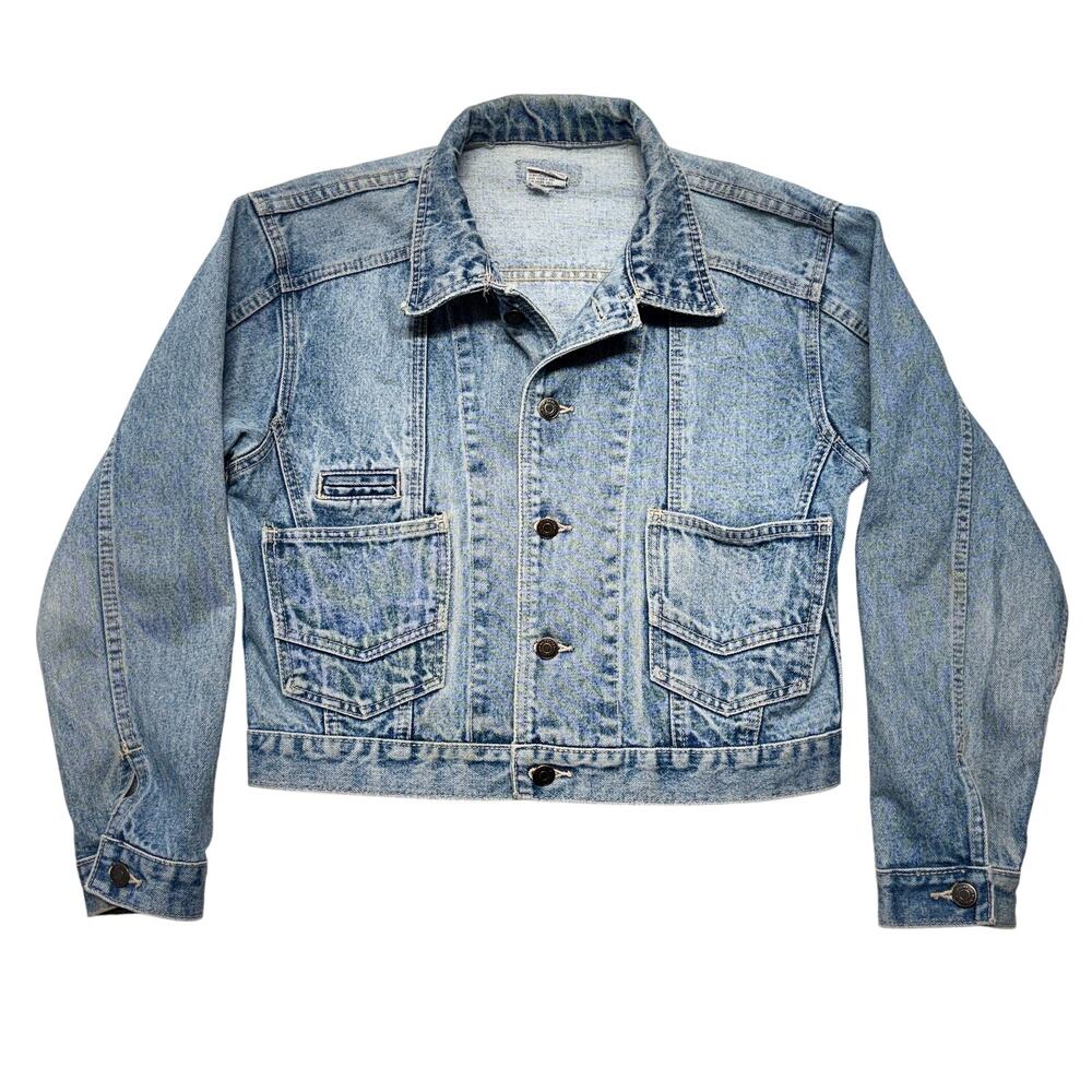 Vintage Jordache Jean Jacket Mens Medium Blue Denim Button Up Hongkong 80s/90s
